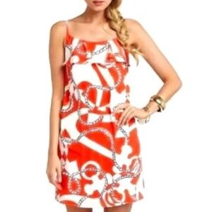 Lilly Pulitzer Ruffle Booze Cruise Layla Slip Dress 100% Silk  S